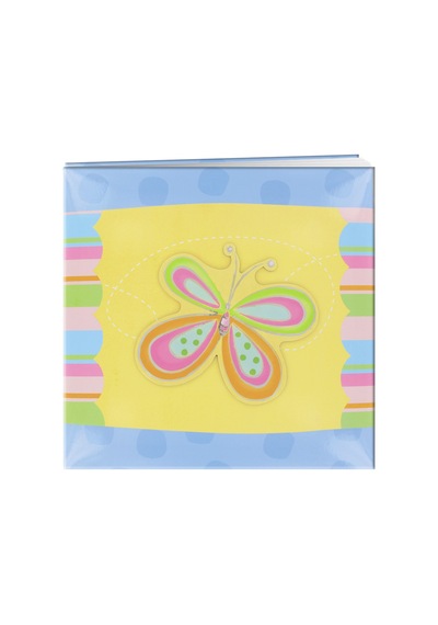 Pioneer 30 Cm X 30 Cm Postbound Aplike Kapak Hatıra Defteri, Kelebek 124-Pembe