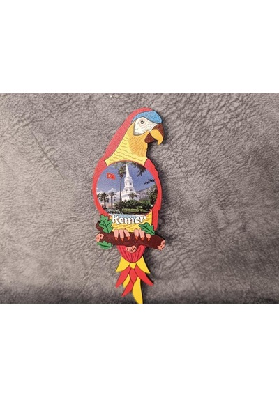 Magnet Papağan Buzdolabı Süsü Ahşap Magnet Mıknatıslı Hediyelik Eşya