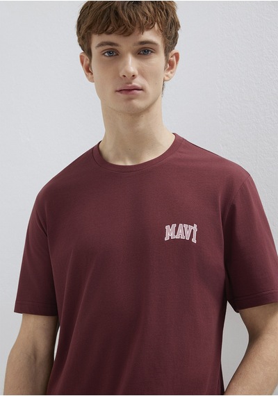 Mavi - Mavi Logo Baskılı Bordo Tişört 0611714-70396