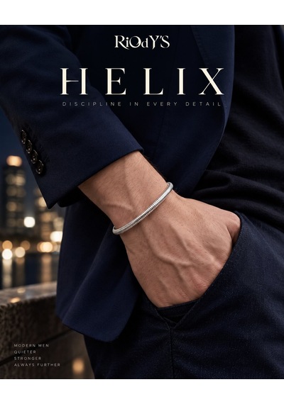 Riody's Helix Erkek Bileklik 6 Mm Çelik Spiral Zincir Kancalı Kilit Beyaz - Gümüş