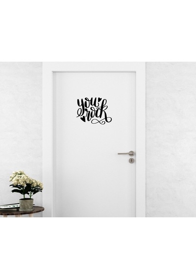 Bk Home You Rock Tasarımlı Kapı Sticker-1