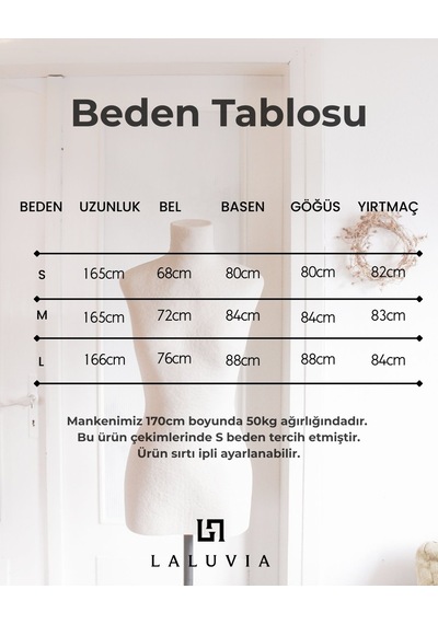 Laluvıa Siyah İşli Korse Detaylı Yırtmaçlı Abiye Elbise - 20527