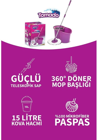 Tornado Temizlik Seti 2'li Yedek Mop Hediye