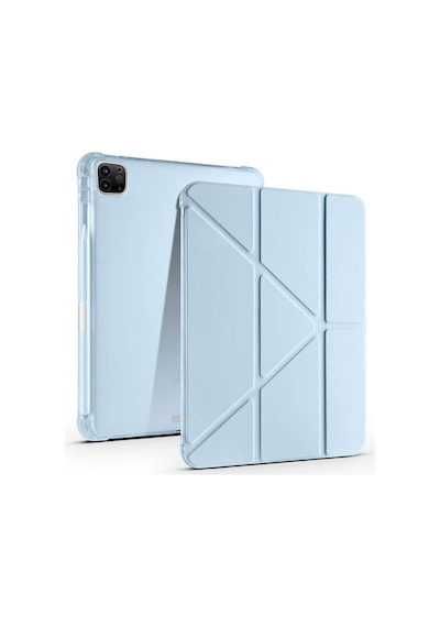 Apple Uyumlu iPad Pro 11 İnç 3.nesil M1 2021 Kılıf Üçgen Katlanabilir Kalem Şarj Bölmeli Kılıf Kapaklı Kılıf