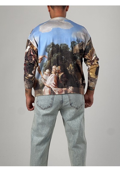 Cocopelli Desenli İtaly Erkek Sweatshirt Coc1026 Çok Renkli