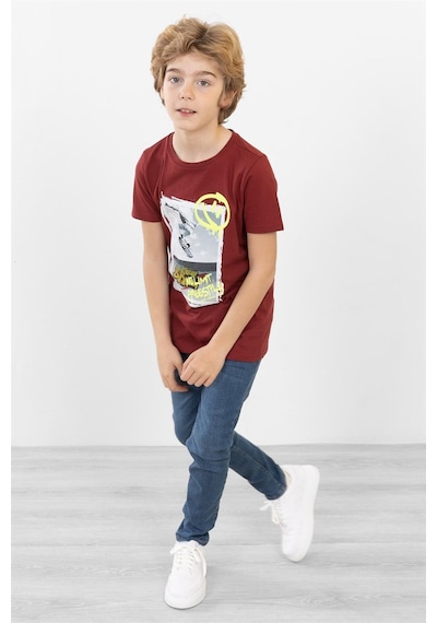 Brz Kıds Brz Kids Erkek Çocuk Baskılı Kısa Kollu T-shirt-bordo Bordo
