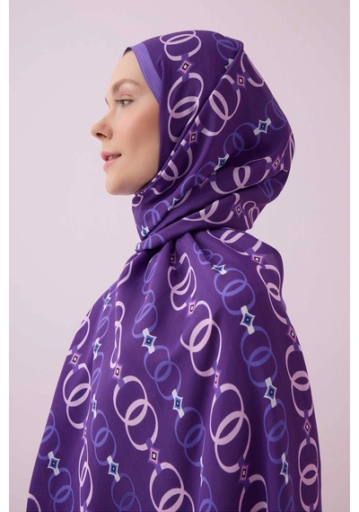 İmannoor Baklava Noor Floş Viskon Şal Mor - Purple 242 3014 080 Mor
