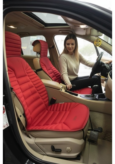 Renault Clio 4 Kırmızı Koltuk Kılıf Koruyucu Minderi Ön 2li Minder Ortopedik Lüks