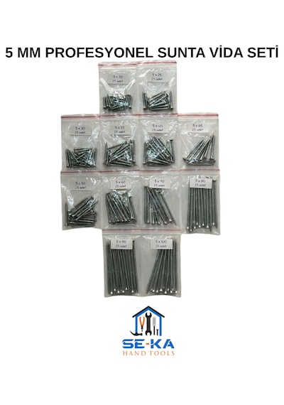 5 Mm Profesyonel Sunta Vida Seti 5x20 5x25 5x30 5x35 5x40 5x45 5x50 5x60 5x70 5x80 5x90 5x100