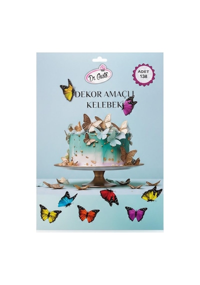 Dekor Amaçlı Süs Kelebek 138 Li Çift Taraflı Metalize & Mat Görünüm