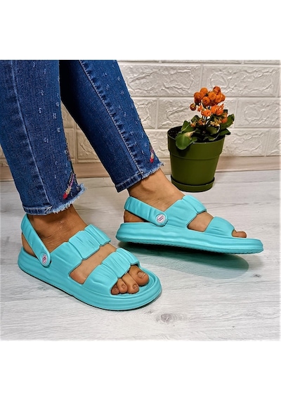 Calx 1260 Su Yeşili Hafif Rahat Kadın Terlik & Sandalet 001