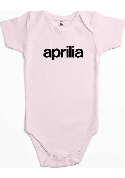 Zepplin Giyim Aprilia Text Logo Pembe Bebek Body Zıbın