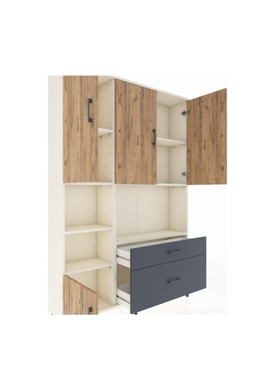 Arges Dolap 7 Raflı 2 Çekmeceli 5 Kapaklı 132x30x195 Aytaşı-çam/antrasit Atlas Çam/antrasıt Arges Dolap 7 Raflı 2 Çekmeceli 5 Kapaklı 132x30x195 Aytaşı-çam/antrasit Atlas Çam/antrasıt