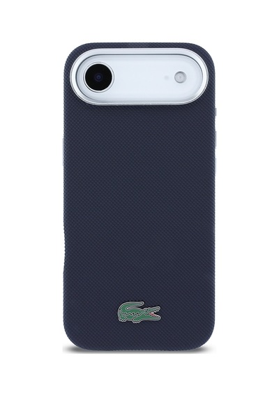 Apple iPhone 17 Air Kılıf Lacoste Lisanslı M-safe Uyumlu Pvc Pike Desenli İkonik Timsah Logolu Lacivert