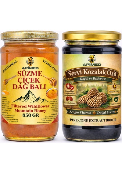 Servi Kozalak Özü 800 Gr Ve Süzme Çiçek Balı 850gr Harika Fırsat Ekonomik Set