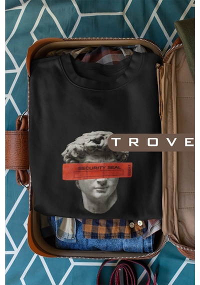 Startmore Unısex Kadın Erkek Securıty Seal Suçlu Mitoloji Uzun Kollu %100 Pamuk Sweatshirt Beyaz Siyah