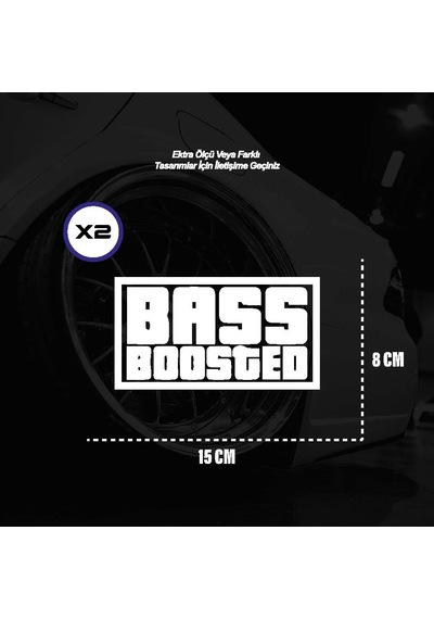 Bass Boosted Motosiklet Araba Laptop Sticker Yapışkanlı Folyo Beyaz