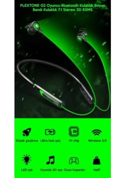 Polham Led Işıklı 3D Ense Tipi Bluetooth Oyuncu Kulaklığı Stereo (515953369)