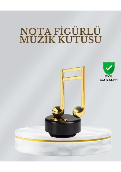 Dönen Nota Figürlü Müzik Box Işıltılı Dekoratif Tasarım