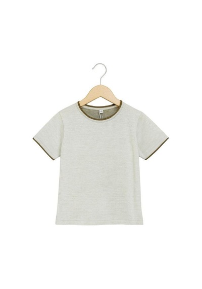 Zekids Erkek Çocuk Basic Yarım Kollu Triko T-shirt-15722 Kahverengi