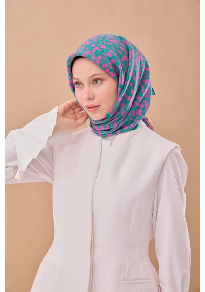 Silk Home Aura Eşarp 140005-15 Patina Yeşili, Pembe, Sarı