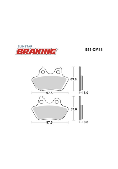 Sinterli Arka Fren Balatası / Harley D. / Xl 883 R Sportster / 883cc / Arka / 2000-2001-2002-2003