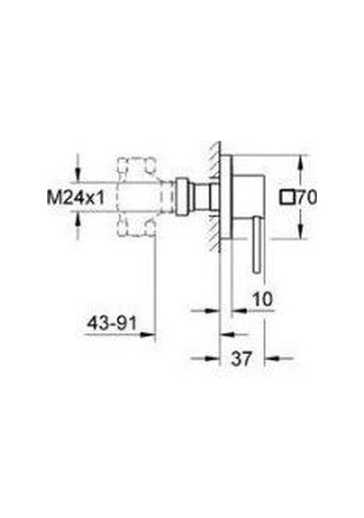 Grohe Allure  Ankastre Stop Valf - 19384000 Krom