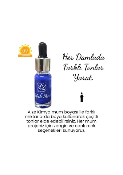 Bebek Mavi Sıvı Mum Boyası 20 Ml