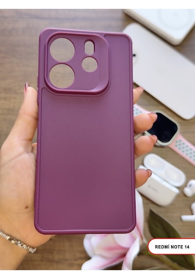 Redmi Note 14 4g / 5g Uyumlu Kamera Korumalı Darbeye Dayanıklı Renk Atmayan Keep Silikon Kılıf Mor