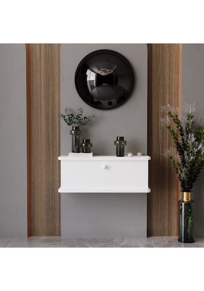 Melura Home Lunaris Dresuar %100 Mdf Kapaklı Duvara Monte Beyaz