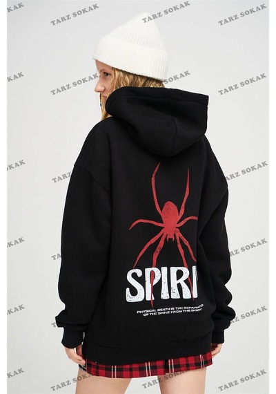 Tarzsokak Y2k Unisex Spirit Sweatshirt Hoodie Kod 1917 Siyah