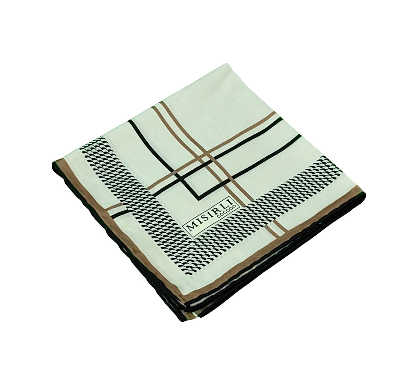 Mim Eşarp Mısırlı Eşarpları Cocoon Twill Eşarp Beyaz - Gold
