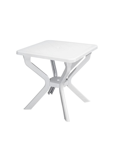 Omnipazar Mt-gf235 Prima Isola Plastik Kare Bahçe Balkon Masa 70x70 Cm Beyaz