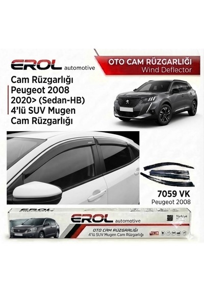 Peugeot 2008 2020 4'lü Suv Mugen Cam Rüzgarlığı Siyah