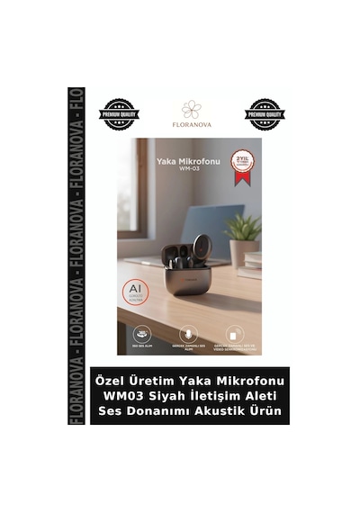 Özel Üretim Yaka Mikrofonu Wm03 Siyah İletişim Aleti Ses Donanımı Akustik Ürün