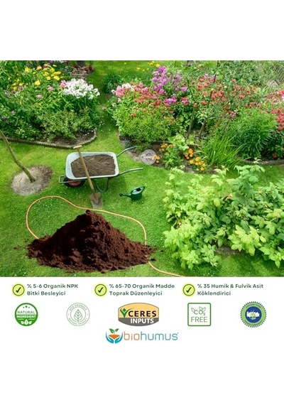 Ayrex Biohumus Organik Gübre Bitki Besin Gübresi 5 Litre,% 35 Humik Fulvik Asit,%6 Organik Npk,%70 Organik Madde, Koku 0,250