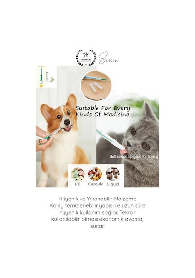 Evcilhayvan Petshop Kedi Köpek Tablet Şırınga Hap Yutturma Aparatı Evcil Hayvan İlaç Verme Enjektör