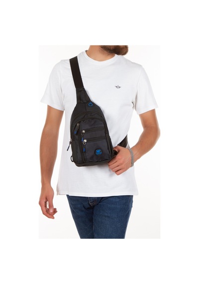 Newish Polo İmpertex Suya Dayanıklı Siyah-mavi Kulaklık Ve Usb Çıkışlı Unisex Omuz Ve Bel Çantası Siyah - Mavi