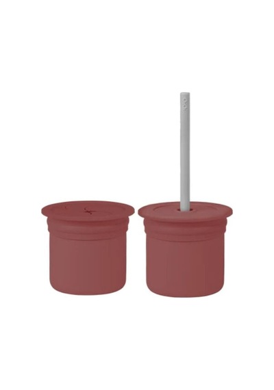Oioi Ham+hüp Pipetli Silikon Bardak Seti Velvet Rose / Powder Grey