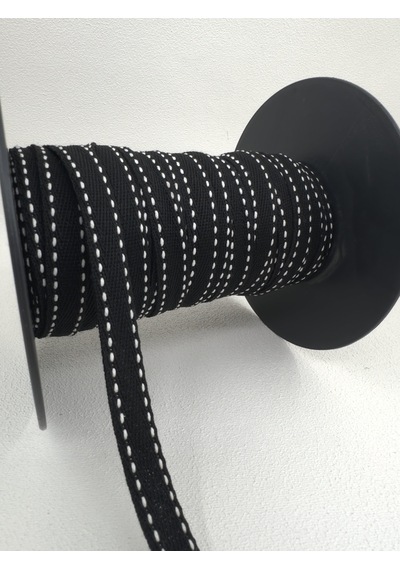 1.5 Cm Çizgili Balıksırtı Şerit-5 Metre-siyah