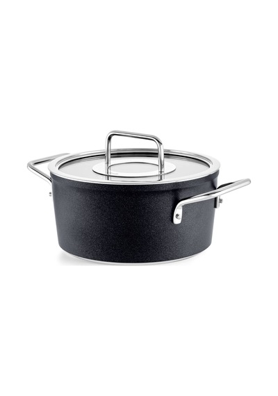 Fissler Adamant Cam Kapaklı Derin Tencere - 24 Cm Siyah