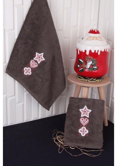 %100 Pamuk 50x80 Christmas Yılbaşı El Havlusu Çok Renkli