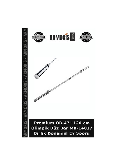 Premium Ob-47" 120 Cm Olimpik Düz Bar Mb-14017 Birlik Donanım Ev Sporu