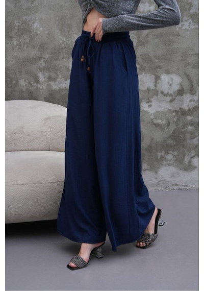 Rawea Kadın Modal Kumaş Etek Pantolon - Oversize & Geniş Paça Mavi