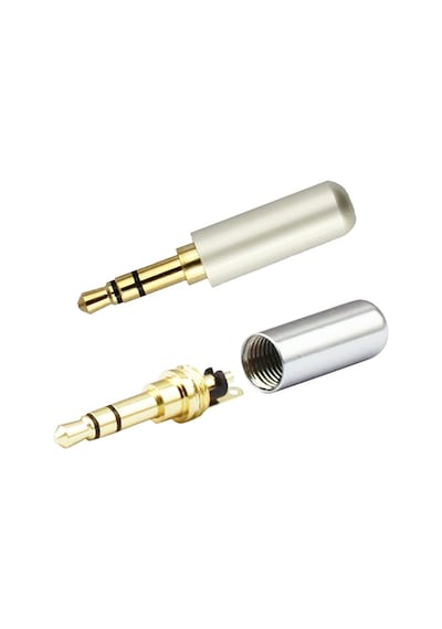 3.5Mm Stereo Jack Metal 3 Pin Stereo Erkek Konnektör 3 Boğumlu