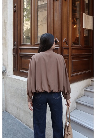 Kechi Woman Linda Twill Kumaş Çift Fermuarlı Astarlı Ceket Camel