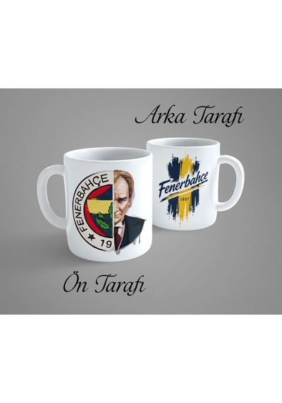 Fenerbahçe Atatürk Porselen Kupa Bardak Beyaz