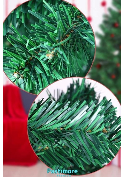 Süsleme Seti Yılbaşı Çam Ağacı Renkli Işığı Ve Yeni Yıl Süsleri Noel Paketi 180 Cm 330 Dal