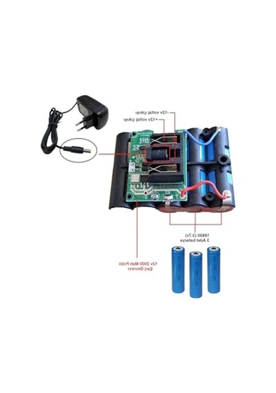 3'lü Li-ıon 18650 Pil Seti - 12v 2000 Mah