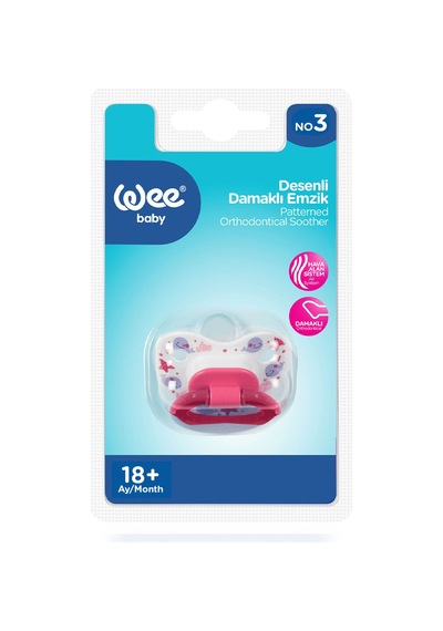 Wee Baby Desenli Damaklı Silikon Emzik 18+ Ay Pembe